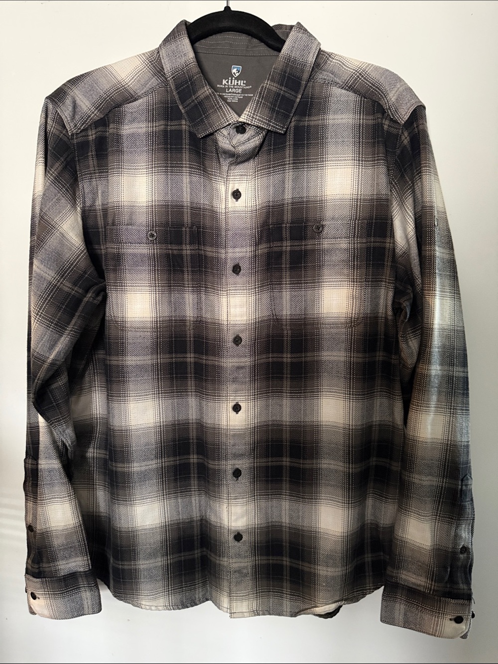 Kuhl Men's Black & White Gradient Plaid Button-Down Shirt